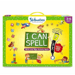 Skillmatics I Can Spell Game - Reusable Activity Mats, 3-6 yrs