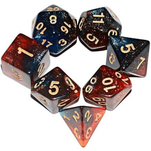 QiAN SiMAi Blue Red DND Dice Set for Board Games