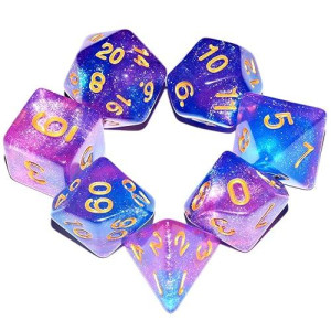 QiAN SiMAi Blue Purple DND Dice Set for Board Games