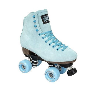 Sure-Grip Boardwalk Unisex Outdoor Roller Skates Material Of Leather, Rubber, Suede & Aluminum Trucks | Comfortable, Extra Long Laces - Suitable For Beginners (Sea Breeze, Mens 7 / Womens 8)