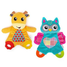 teytoy Crinkle Teething Toys Set for Babies - Owl & Deer