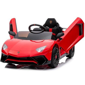 Kidzone 12V Lamborghini Aventador Kids Electric Ride On Car - Red