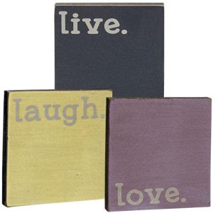 CWI Gifts Live Love Laugh Block Assorted Decor