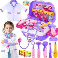 GINMIC Kids Doctor Play Kit - 22 Piece Medical Set, Purple