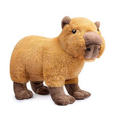 Zhongxin Made Simulation Capybara Plush Toy - Soft Real Life Rodent Simulation Plush Toys, Lifelike Wild Animals Crawling Capybara Stuffed Toys Birthday Gifts For Kids, 13Inches