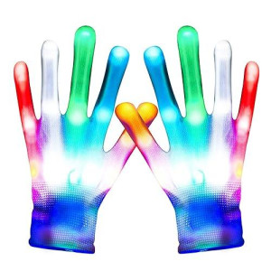 Viposoon LED Light Up Gloves for Kids Age 6-12, Gifts