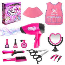 Mastom Girls Pink Beauty Salon Pretend Play Hair Stylist Set