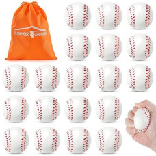 LovesTown 20PCS Foam Baseball Stress Balls, 2.5 Inch,