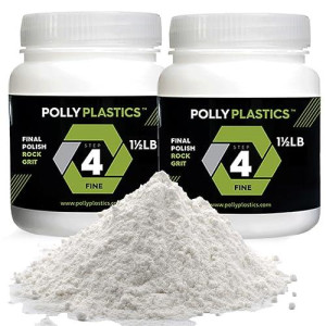 Polly Plastics Rock Tumbler Grit Refill, Final Polish 1200 Fine Aluminum Oxide, Stage 4 For Tumbling Stones (2 Pack) (3 Lb.)