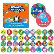 SpriteGru Memory Matching Game - 72 PCS Animal Cards for Kids