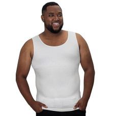 QORE LOGIQ 2XL Men's White Gynecomastia Compression Tank Top