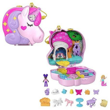 Polly Pocket Unicorn Tea Party Compact Playset with Dolls