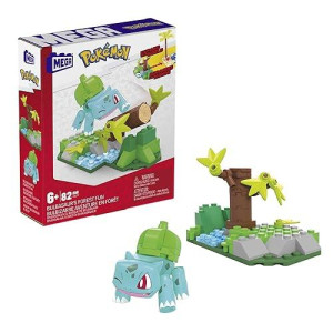 Mega Pokémon Building Toys Set, Bulbasaur’S Forest Fun With 82 Pieces, 1 Poseable Character, For Kids