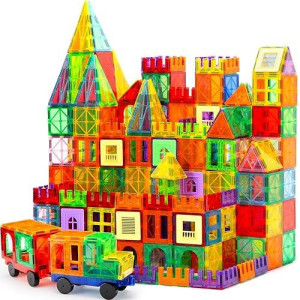 OugerToy 104PCS Magnetic Building Tiles - Multicolor STEM Toys