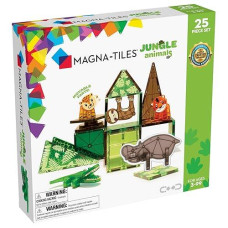 Magna-Tiles Jungle Animals 25-Piece Magnetic Construction Set, The Original Magnetic Building Brand