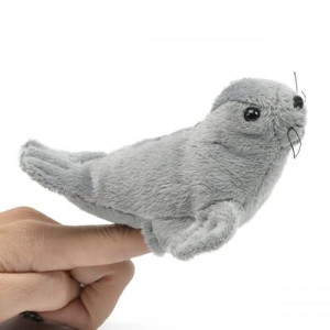 Unipak 1155Seg Grey Seal Plush Finger Puppet, 5-Inch Length