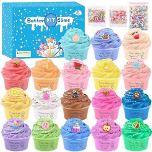 ZHNEHAOKAN 18 Pack Butter Slime Kit with Charms & Sc