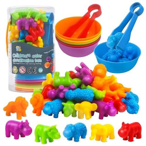 RAEQKS Montessori Counting Sorting Toys - Multi-color STEM Game