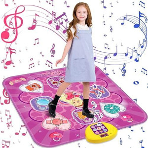 ANNKIE Purple Dance Mat for Kids, LED Music Pad, 5 Modes