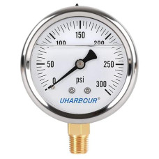 Uharbour 2.5" Glycerin Pressure Gauge 0-300