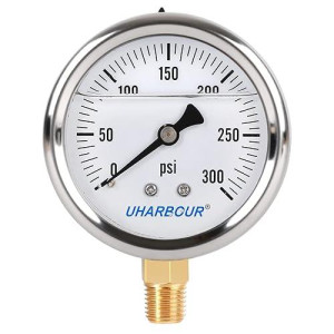 Uharbour 2.5" Glycerin Pressure Gauge 0-300