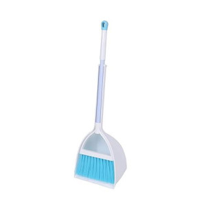 Xifando Kids Mini Broom and Dustpan Set, White/Sky Blue