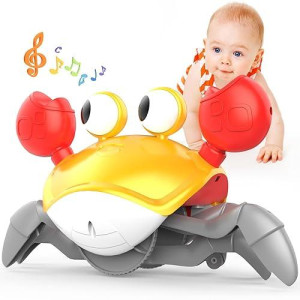 Yeaye Orange Crawling Crab Baby Toy with Music & Lights