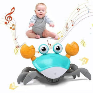 XONTEUS Crab Tummy Time Toy with Music & Lights, Green