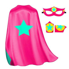 Irolewin Kids-Superhero-Cape And Mask For Boys-Girls Super Hero Dress-Up Costumes As Children Birthday Party Gifts Favors