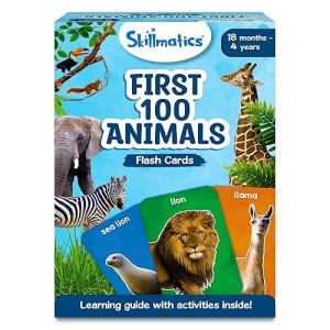 Skillmatics Thick Flash Cards - First 100 Animals for Toddlers