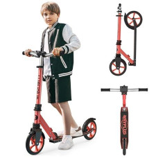 WAYPLUS Foldable Kick Scooter for Kids & Adults, Red