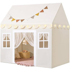 Tiny Land Large Play Tent with LED Lights & Mat for Kids