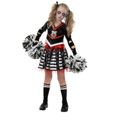 Spooktacular Creations Kids Halloween Cheerleader Costume, Zombie Cheerless Costume For Girls, Dead Cheer Outfit Toddlers For Halloween Scary Spiritless Dress Up Parties, Xl