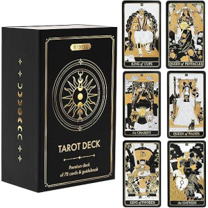 Wyspell Gold Tarot Cards Set with Guide Book - 78 Cards