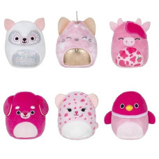 Squishville By Original Squishmallows Perfectly Pink Squad Plush - Six 2-Inch Squishmallows Plush Including Catrine, Della, Lorie, Kaitlyn, Calynda, And 1 Surprise - Toys For Kids