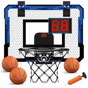 QDRAGON Mini Basketball Hoop Over Door with 3 Balls & Rim