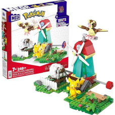 Mega Pokémon Building Toys Set, Countryside Windmill With 240 Pieces, Motion And 3 Poseable Action Figures, For Kids