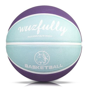 Wuzfully Kids Basketball Size 3, Light Blue Purple Mini Ball