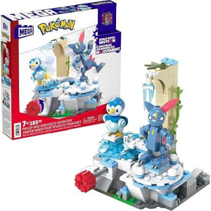 Mega Pokémon Building Toys Set, Piplup And Sneasel’S Snow Day With 183 Pieces, 2 Poseable Characters And Motion, For Kids