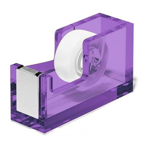 OfficeGoods Purple Acrylic Tape Dispenser with Non-Slip Base