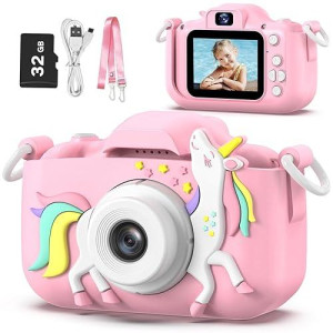 Goopow Kids Camera, Pink Digital Camcorder for Ages 3-8