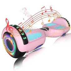 SIMATE 6.5" Bluetooth Hoverboard with LED Lights - Pink Blue