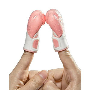 Aqkilo Boxing Gloves Mini Finger Puppets, Knock Out Your Stress! Weird Stuff Random White Elephant Gifts, 2Pcs (Pink)