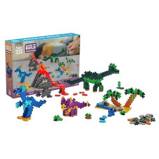 Plus-Plus: Learn To Build - Dinosaurs - 400 Piece Set - 2D & 3D Dino Construction Building Stem Toy, Interlocking Mini Puzzle Blocks, Kids Ages 5+