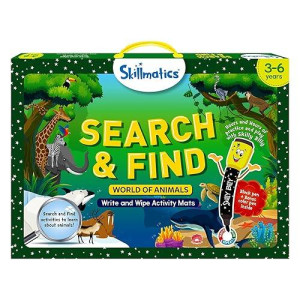 Skillmatics Preschool Learning Activity - Search And Find Animals, Educational Game, Reusable Toys, Travel, Gifts For Toddlers, Kids Ages 3, 4, 5, 6