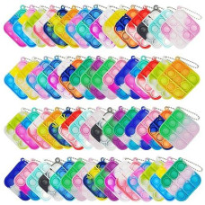 Clanam 120 Pcs Mini Pop Bubble Fidget Toys - Keychain Party F