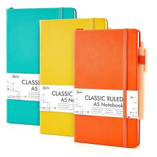 feela A5 Hardcover Notebook Set - Classic Ruled, 3 Pack