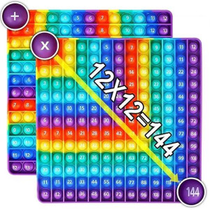 AK-SHIP 12x12 Multiplication Game - Rainbow Stress Relief Toy