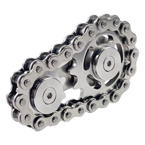 Bike Chain Gear Fidget Spinner, Metal Sprocket Chain Fidget Toy, Stress Anxiety Relief Fidget Toy, Stainless Steel Durable Mechanics W/Smooth Bearings Edc Novelty Toy (Silver)