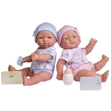 JC Toys Realistic La Newborn Vinyl Twins Gift Set - Pink/Blue